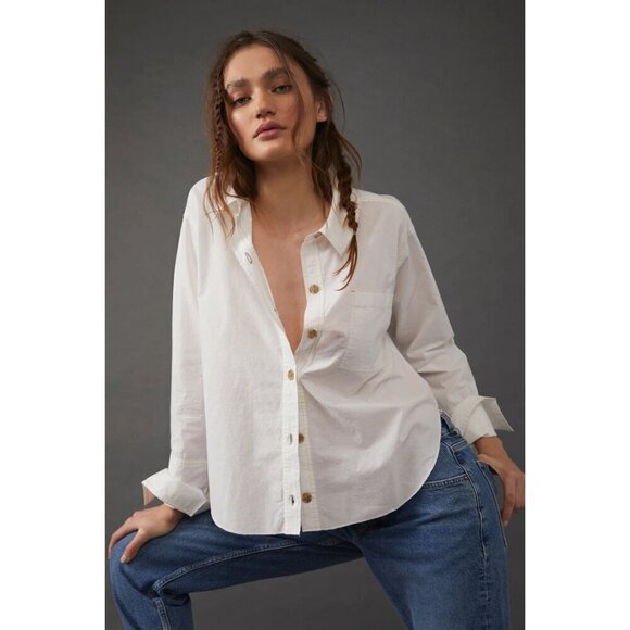 FREE PEOPLE Mackenzie Solid Poplin in Terra Size Medium - Picture 1 of 6